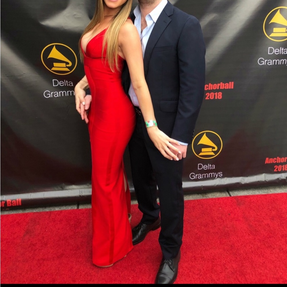 Red bandage dress long -small no tags